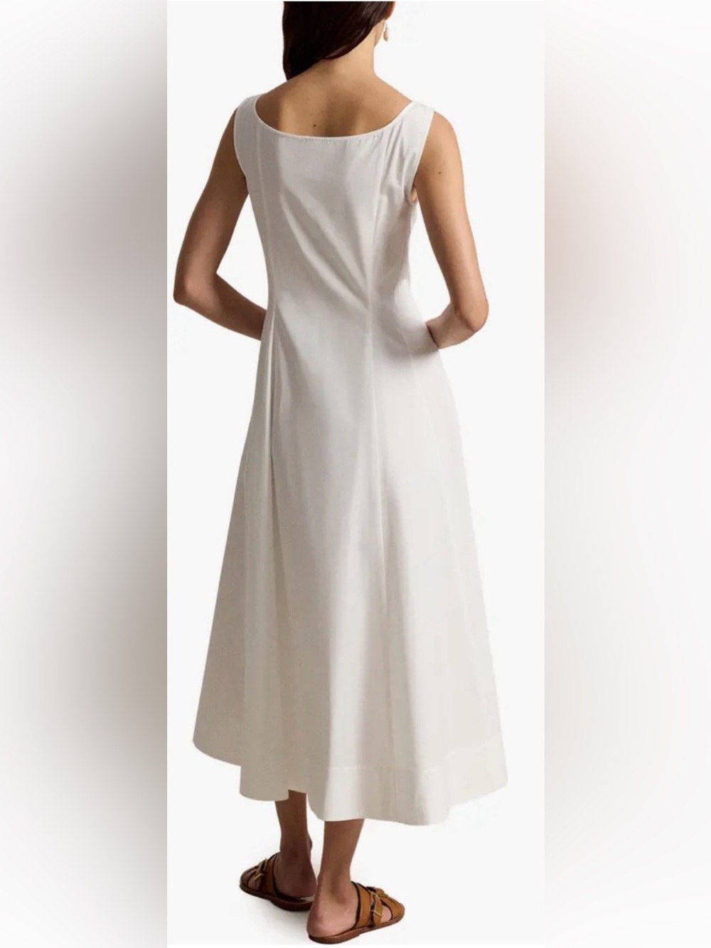 NEW Polo Ralph Lauren Paneled Cotton Button-Up Midi White Dress sz 4 - Picture 3 of 9